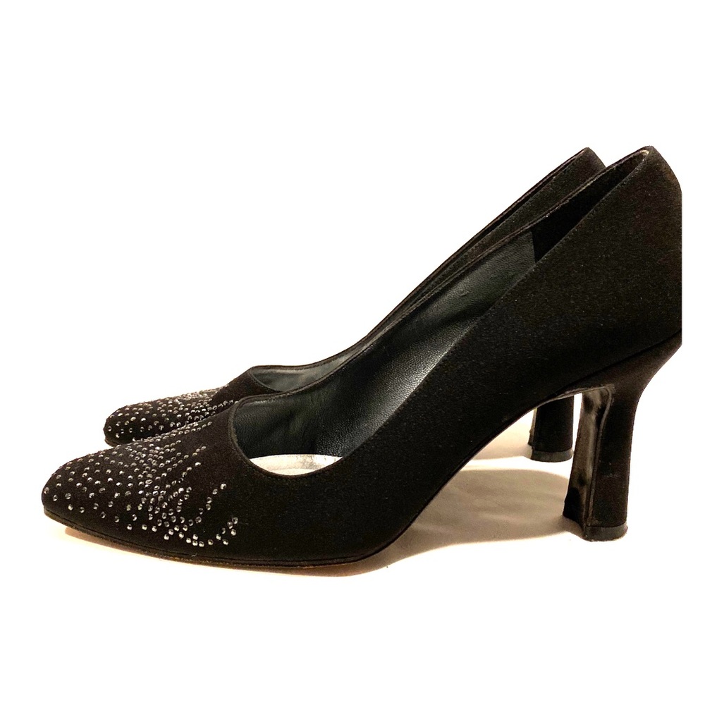 Vintage Stuart Weitzman Black Jeweled Shoes